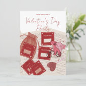 Happy Valentine’s Day – Tickets & Puppy on Bicycle Einladung (Stehend Vorderseite)