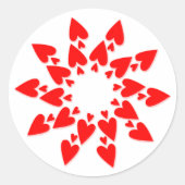 Happy Valentine’s Star Hearts Round Sticker (Vorderseite)