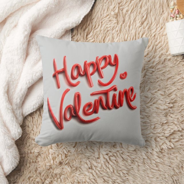 Happy Valentine Sweet Romantic Throw Pillow Kissen (Decke)