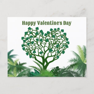 Happy Valentine Tag Grün Naturgeschenk Feiertagspostkarte