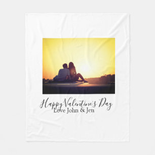 Happy Valentine Tag Liebe hinzufügen Namen Foto ei Fleecedecke