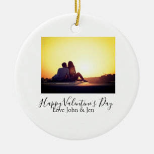 Happy Valentine Tag Liebe hinzufügen Namen Foto ei Keramik Ornament