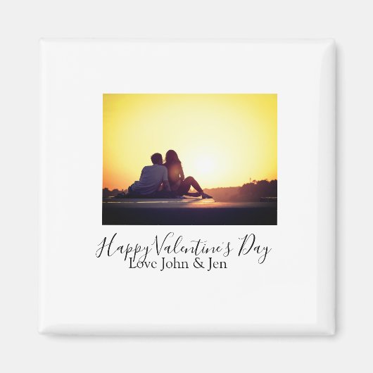 Happy Valentine Tag Liebe hinzufügen Namen Foto ei Magnet (Vorne)