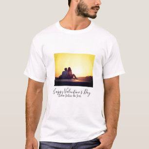 Happy Valentine Tag Liebe hinzufügen Namen Foto ei T-Shirt