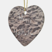 Happy Valentine Text in Sand, Sunny Beach Sommer Keramik Ornament (Links)