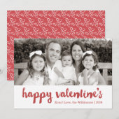 Happy Valentine | Valentinstag - Fotokarte Feiertagskarte (Vorne/Hinten)