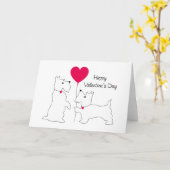 HAPPY VALENTINE | Westies Doggies Karte (Gelbe Blume)