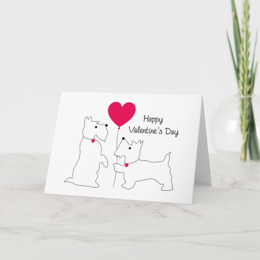 HAPPY VALENTINE | Westies Doggies Karte (Vorderseite)