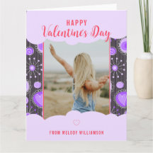 Happy Valentine Whimsical Lila Herz Blume Name