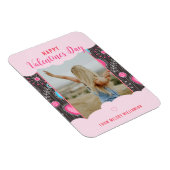 Happy Valentine Whimsy Pink Blue Heart Blume Name Magnet (Rechte Seite)