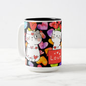 Happy Valentine Zweifarbige Tasse (Vorderseite Links)