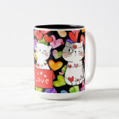 Happy Valentine Zweifarbige Tasse (VorderseiteRechts)