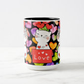 Happy Valentine Zweifarbige Tasse (Mittel)