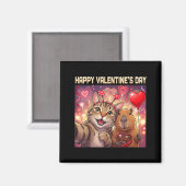 Happy Valentines 2026 Cute Cat Capybara Party Art Magnet (Vorderseite/Rückseite)