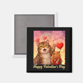 Happy Valentines 2026 Cute Cat Capybara Party Art Magnet (Vorderseite/Rückseite)