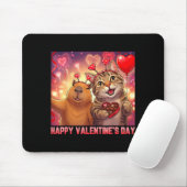 Happy Valentines 2026 Cute Cat Capybara Party Art Mousepad (Mit Mouse)