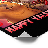 Happy Valentines 2026 Cute Cat Capybara Party Art  Poster (Ecke)
