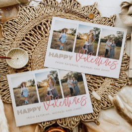 Happy Valentines 3 Foto Collage Family Card Feiertagskarte