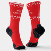 HAPPY VALENTINES Bows Herz Retro Rotes Geschenk Socken (Gewinkelt)