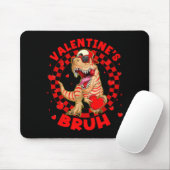 Happy Valentine's Bruh Funny Dinosaur Valentine Me Mousepad (Mit Mouse)