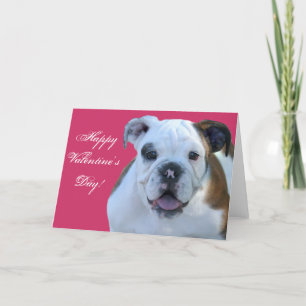 Happy Valentine's Bulldog Welpengrüßkarte Feiertagskarte