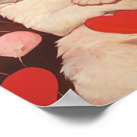 Happy Valentines Cat Poster (Ecke)