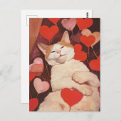 Happy Valentines Cat Postkarte (Vorne/Hinten)