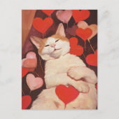 Happy Valentines Cat Postkarte (Vorderseite)