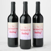 Happy Valentine's Customize Liebe Wine Label Weinetikett (Flaschen)