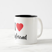 Happy valentine's cute red heart zweifarbige tasse (VorderseiteRechts)