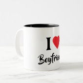 Happy valentine's cute red heart zweifarbige tasse (Vorderseite Links)