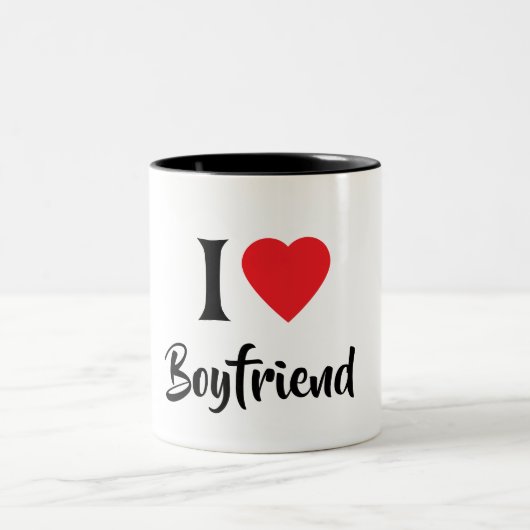 Happy valentine's cute red heart zweifarbige tasse (Mittel)