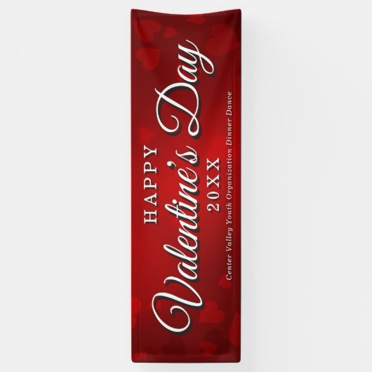HAPPY VALENTINE'S DAENT EVENT RED HEARTS BANNER (Vertikal)