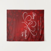 HAPPY VALENTINE'S DAENT VERBUNDEN HEARTS BANNER WANDTEPPICH (Vorderseite (Horizontal))