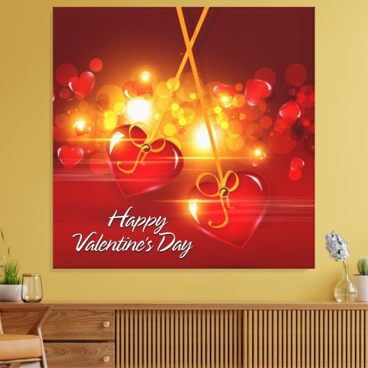 Happy Valentine's Day 17 Wrapped Canvas Leinwanddruck (Insitu (Wohnzimmer))