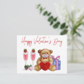 Happy Valentine's Day 2021 Quarantine Covid Postkarte (Stehend Vorderseite)