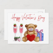 Happy Valentine's Day 2021 Quarantine Covid Postkarte (Vorne/Hinten)