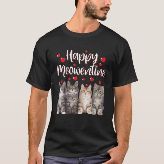 Happy Valentines Day 2022 Niedlich Cats Kitten Mat T-Shirt (Vorderseite)