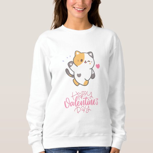 Happy Valentine's Day 2023 - Cats Lover Valentine Sweatshirt (Vorderseite)