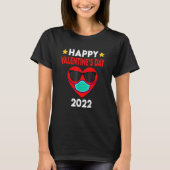 Happy Valentine's Day 2023 Herz in Maske Jungen Wo T-Shirt (Vorderseite)