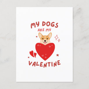 Happy Valentine's Day 2024 - Funny Lover Dogs Imag Feiertagspostkarte