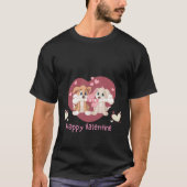 Happy Valentine's Day 2024 Hunde Niedlich T-Shirt (Vorderseite)
