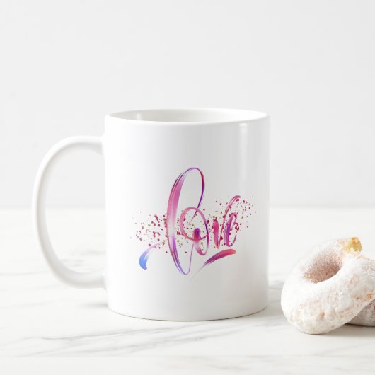 Happy Valentine's Day 2024 - Liebe Images Colorful Kaffeetasse (Mit Donut)