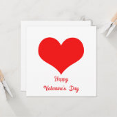 Happy Valentine's Day 2025 Niedlich Red Heart Cust Karte (Vorderseite/Rückseite Beispiel)