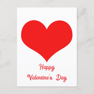 Happy Valentine's Day 2025 Niedlich Red Heart Cust Postkarte