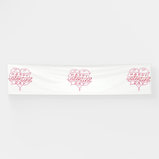 Happy Valentine's Day 2.5x12 Vinyl Banner (Horizontal)