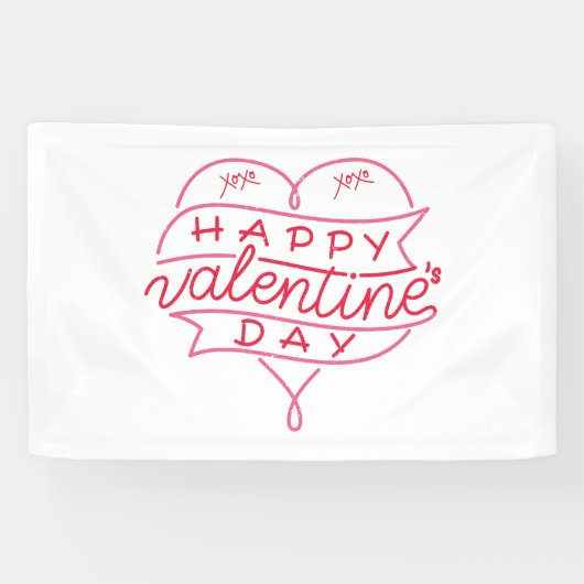 Happy Valentine's Day 2,5x4 Vinyl Banner (Horizontal)