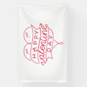 Happy Valentine's Day 2,5x4 Vinyl Banner (Vertikal)