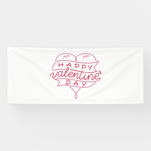 Happy Valentine's Day 2,5x6 Vinyl Banner (Horizontal)
