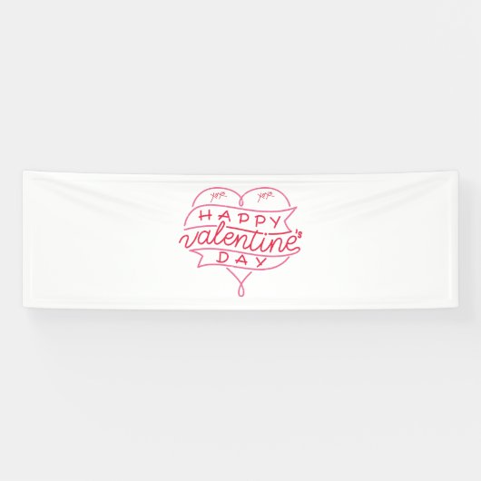 Happy Valentine's Day 2,5x8 Vinyl Banner (Horizontal)
